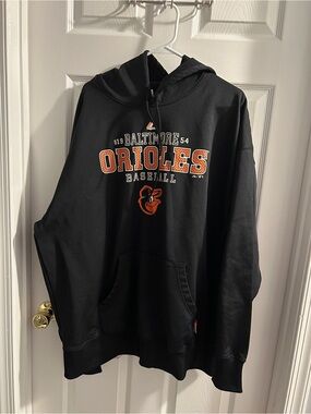 Majestic Black Baltimore Orioles Hoodie with Orange Logo